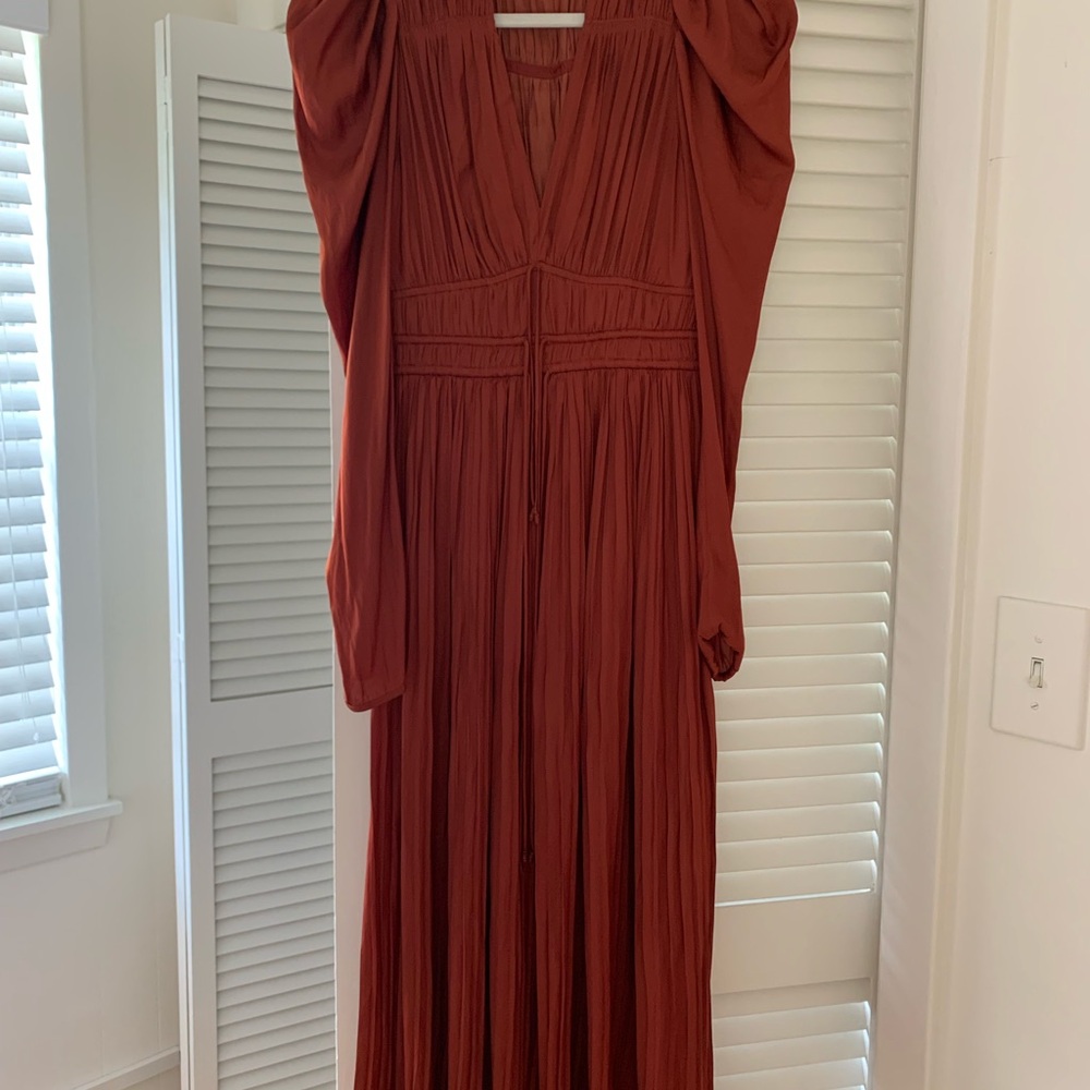 Ulla Johnson Lelou pleated satin mini dress